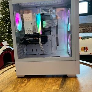 White Gaming PC Case with RGB Lighting